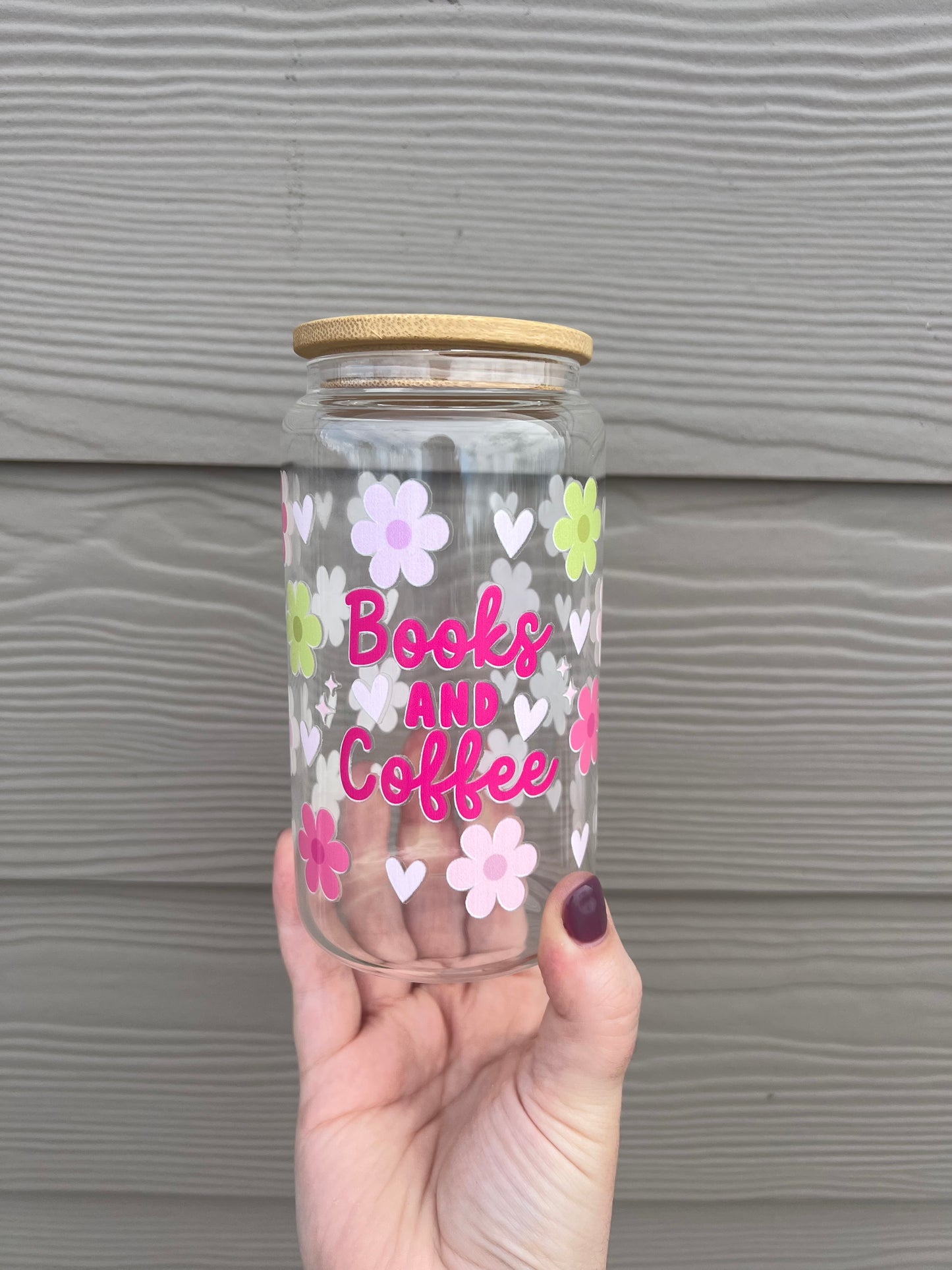 Books and Coffee- Pink